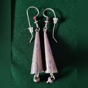 Handmade Silver Conal Shaped Earrings